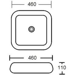 Synergy Squeble 460mm Countertop Basin -Burlington Bath Shop Synergy Squeble Countertop Basin Sizes