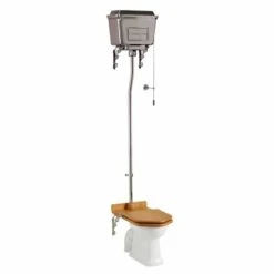 Burlington High Level WC Chrome Aluminium Cistern And Lever P2 T70CHR T30CHR