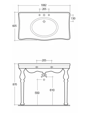 Washington Wash Basin Console 1050 2 Tap Hole - RAK Ceramics 4 Washington Wash Basin Console 1050 2 Tap Hole - RAK Ceramics - Image 2