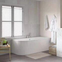 Tissino Angelo 1700 X 700mm Premium Reinforced Double Ended J Bath -Burlington Bath Shop Tissino Angelo J Bath LH Lifestyle 1