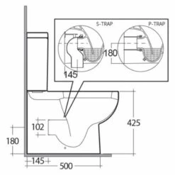 RAK Tonique Flush To Wall WC With Soft Close Seat -Burlington Bath Shop Tonique cc btw tech 1