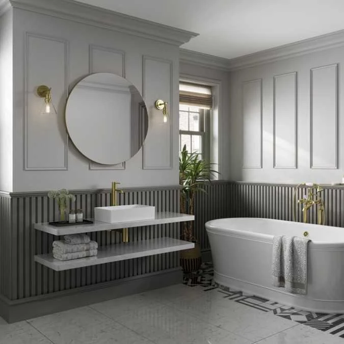 HiB Trim Round 60 Brushed Brass Bathroom Mirror 3 HiB Trim Round 60 Brushed Brass Bathroom Mirror