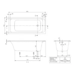 Villeroy & Boch Architectura 1700 X 750mm Single Ended Bath -Burlington Bath Shop VB ARCHITECTURA 1700X750 SE BATH TECH