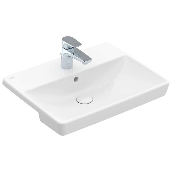 Villeroy & Boch Avento Semi-Recessed Washbasin, 550mm, White Alpin, With Overflow 3 Villeroy & Boch Avento Semi-Recessed Washbasin, 550mm, White Alpin, With Overflow