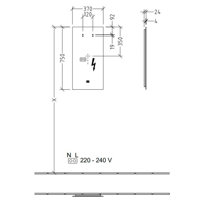 Villeroy & Boch More To See Lite Rectangle LED Bathroom Mirror 370 X 750mm 8 Villeroy & Boch More To See Lite Rectangle LED Bathroom Mirror 370 X 750mm - Image 6