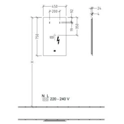 Villeroy & Boch More To See Lite Rectangle LED Bathroom Mirror 450 X 750mm -Burlington Bath Shop VB MORE TO SEE 450x750 RECTANGLE TECH