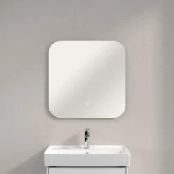 Villeroy & Boch More To See Lite Curved LED Bathroom Mirror 600 X 600mm -Burlington Bath Shop VB MORE TO SEE LITE 600x600 CURVED 4