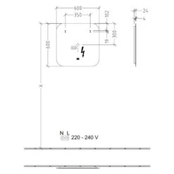 Villeroy & Boch More To See Lite Curved LED Bathroom Mirror 600 X 600mm -Burlington Bath Shop VB MORE TO SEE LITE 600x600 CURVED TECH