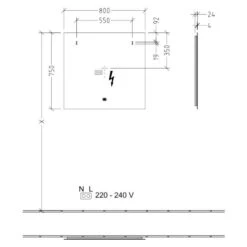 Villeroy & Boch More To See Lite Rectangle LED Bathroom Mirror 800 X 750mm 13 Villeroy & Boch More To See Lite Rectangle LED Bathroom Mirror 800 X 750mm -Burlington Bath Shop VB MORE TO SEE LITE 800x750 RECTANGLE TECH