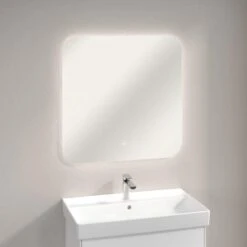 Villeroy & Boch More To See Lite Curved LED Bathroom Mirror 800 X 800mm -Burlington Bath Shop VB MORE TO SEE LITE 800x800 CURVED 2