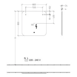 Villeroy & Boch More To See Lite Curved LED Bathroom Mirror 800 X 800mm -Burlington Bath Shop VB MORE TO SEE LITE 800x800 CURVED TECH
