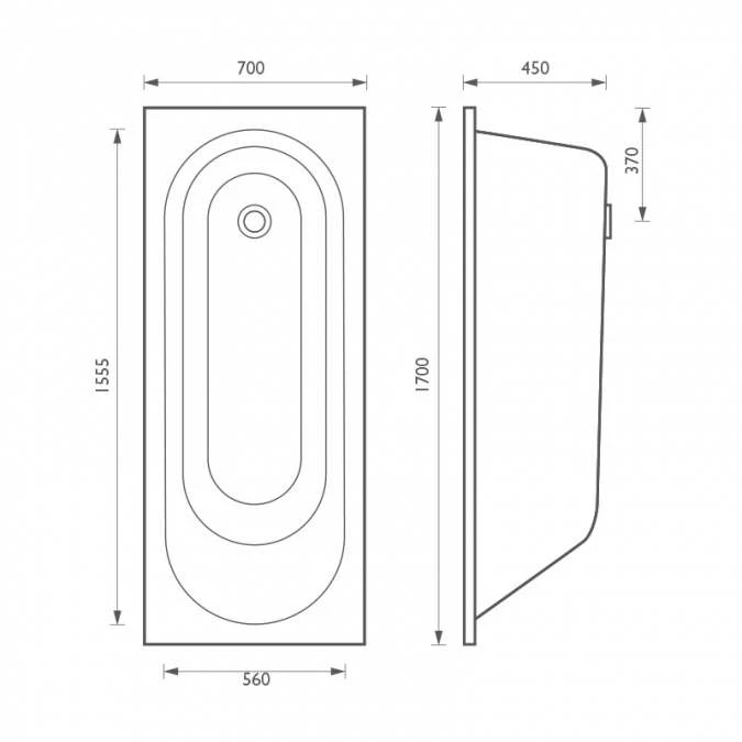 Abacus 1700 X 700mm Single Ended Bath 4 Abacus 1700 X 700mm Single Ended Bath - Image 2