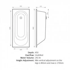 Abacus 1800 X 800mm Reinforced Single Ended Bath 7 Abacus 1800 X 800mm Reinforced Single Ended Bath -Burlington Bath Shop VEBA 05 0517 TECH rubberduck