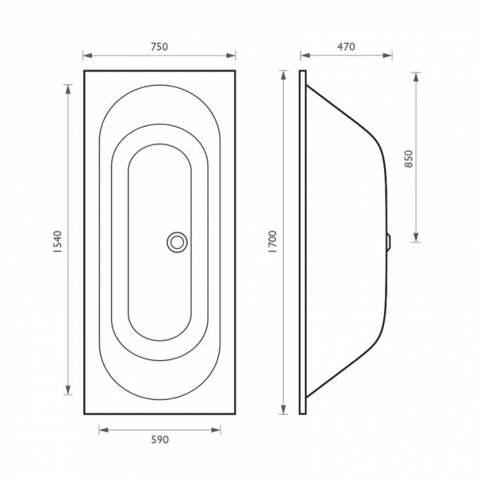 Abacus Armour Plus Double Ended Bath 1700 X 750mm 4 Abacus Armour Plus Double Ended Bath 1700 X 750mm - Image 2