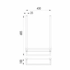 Abacus Vessini X Series Wetroom Glass Towel Hanging Bar With Glass Shelf -Burlington Bath Shop VEGX 90 0310 TECH rd