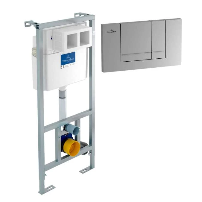 Villeroy & Boch Vipro Wall Mounted WC Frame And Chrome Press Panel 1120mm 3 Villeroy & Boch Vipro Wall Mounted WC Frame And Chrome Press Panel 1120mm