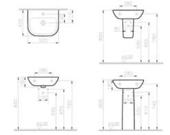 VitrA S20 4 Piece Toilet & Basin Set -Burlington Bath Shop Vitra S20 50cm Washbasin Specification