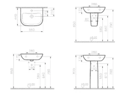 VitrA S20 4 Piece Toilet & Basin Set -Burlington Bath Shop Vitra S20 55cm Washbasin Specification