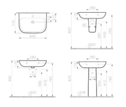VitrA S20 4 Piece Toilet & Basin Set -Burlington Bath Shop Vitra S20 65cm Washbasin Specification
