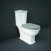 Washington Close Coupled Open Back Push Button Flush WC With Soft Close Seat Grey - RAK Ceramics -Burlington Bath Shop WASPAK503