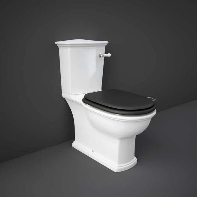 Washington Close Coupled Open Back Lever Flush WC With Soft Close Seat Black - RAK Ceramics 4 Washington Close Coupled Open Back Lever Flush WC With Soft Close Seat Black - RAK Ceramics - Image 2