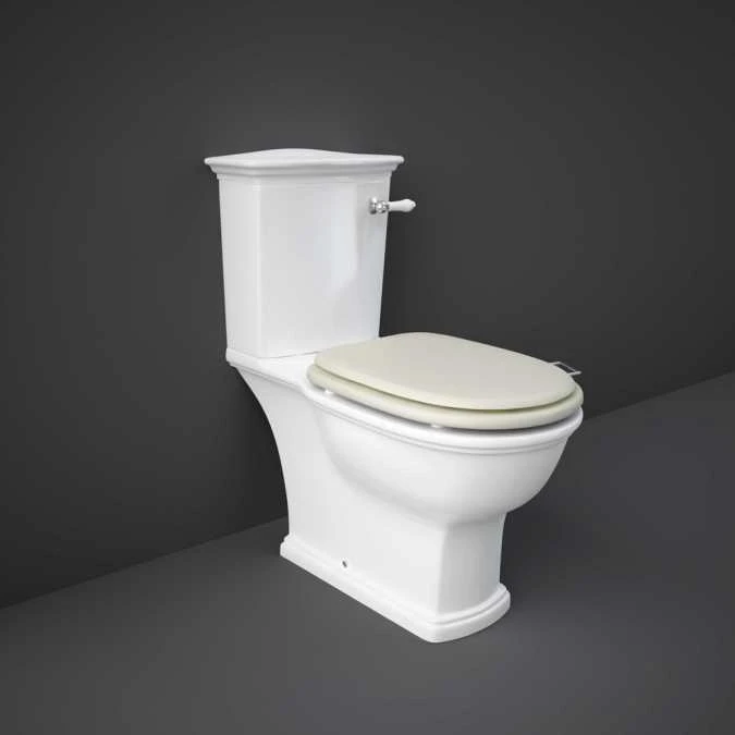 Washington Close Coupled Open Back Lever Flush WC With Soft Close Seat Greige - RAK Ceramics 4 Washington Close Coupled Open Back Lever Flush WC With Soft Close Seat Greige - RAK Ceramics - Image 2