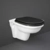 Washington Wall Hung Rimless WC With Soft Close Seat Black - RAK Ceramics 1 Washington Wall Hung Rimless WC With Soft Close Seat Black - RAK Ceramics -Burlington Bath Shop WASWHPAN R504 1 1