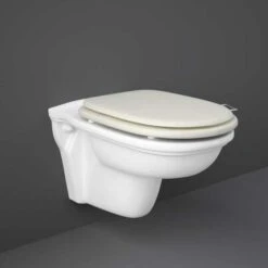 Washington Wall Hung Rimless WC With Soft Close Seat Greige - RAK Ceramics