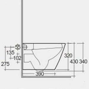 Feeling Matt Greige Wall Hung Rimless WC Inc Soft Close Seat - RAK Ceramics 4 Feeling Matt Greige Wall Hung Rimless WC Inc Soft Close Seat - RAK Ceramics - Image 2