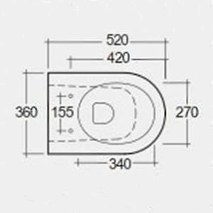 Feeling Matt Greige Wall Hung Rimless WC Inc Soft Close Seat - RAK Ceramics 6 Feeling Matt Greige Wall Hung Rimless WC Inc Soft Close Seat - RAK Ceramics - Image 4
