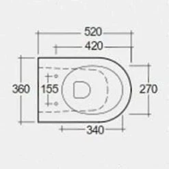 Feeling Matt Grey Wall Hung Rimless WC Inc Soft Close Seat - RAK Ceramics 9 Feeling Matt Grey Wall Hung Rimless WC Inc Soft Close Seat - RAK Ceramics -Burlington Bath Shop Wall Hung Sizes v1 3