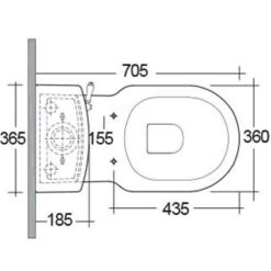 Washington Close Coupled Open Back Lever Flush WC With Soft Close Seat Black - RAK Ceramics 9 Washington Close Coupled Open Back Lever Flush WC With Soft Close Seat Black - RAK Ceramics -Burlington Bath Shop Washington Sizes 1 5