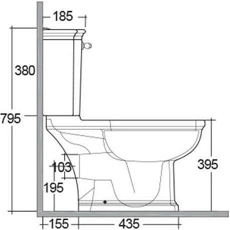 Washington Close Coupled Open Back Lever Flush WC With Soft Close Seat Black - RAK Ceramics 6 Washington Close Coupled Open Back Lever Flush WC With Soft Close Seat Black - RAK Ceramics - Image 4