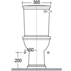 Washington Close Coupled Open Back Lever Flush WC With Soft Close Seat Greige - RAK Ceramics 11 Washington Close Coupled Open Back Lever Flush WC With Soft Close Seat Greige - RAK Ceramics -Burlington Bath Shop Washington Sizes 3