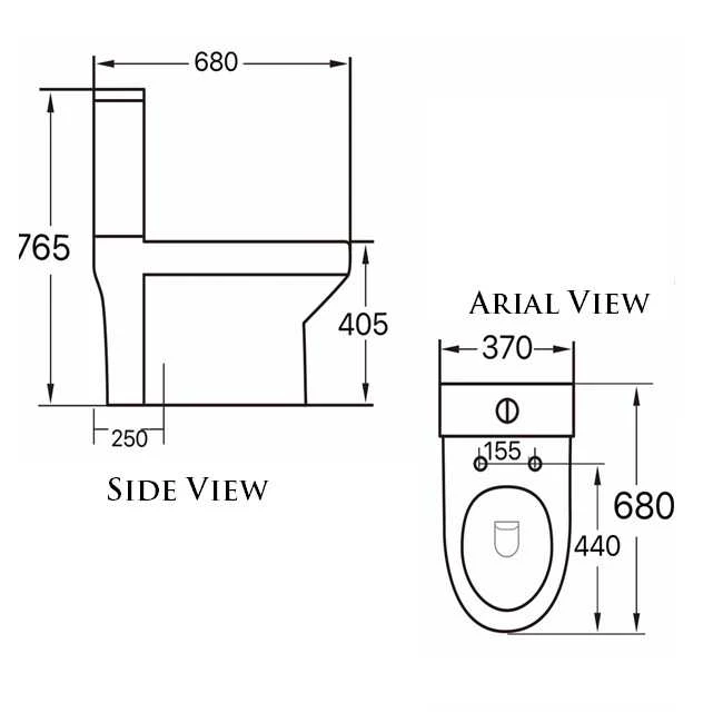 Arley Integrated 2 In 1 Toilet Basin & Tap - 23701P2-J 4 Arley Integrated 2 In 1 Toilet Basin & Tap - 23701P2-J - Image 2