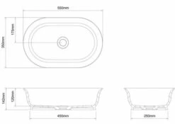 Clearwater Florenza Clear Stone Countertop Basin - 550 X 350 - B11ECS -Burlington Bath Shop b11e tech