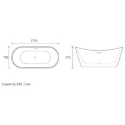 Barbary 1700mm Freestanding Double Ended Bath - White -Burlington Bath Shop barbary tech