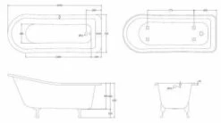 Bayswater Pembridge 1700mm Traditional Slipper Bath -Burlington Bath Shop bayb105 tech