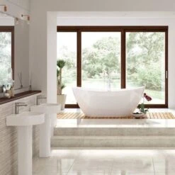 Campbell Basin & Full Pedestal 555mm -Burlington Bath Shop campbell basin lifestyle1