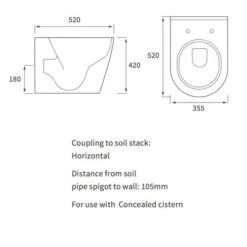 Campbell Back To Wall Toilet & Soft Closed Seat -Burlington Bath Shop campbell btw tech 2