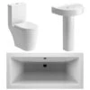Campbell Bathroom Suite, 555mm Basin, Close Toilet & 1700 Double Ended Bath -Burlington Bath Shop campbell suite de