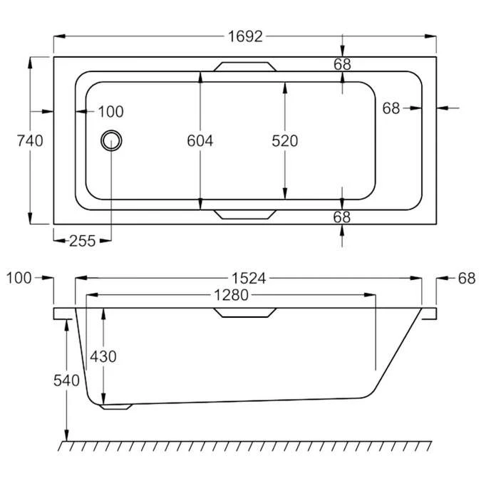 Carron Quantum Integra 1700 X 750 Bath With Twin Grips - Carronite 5 Carron Quantum Integra 1700 X 750 Bath With Twin Grips - Carronite - Image 3