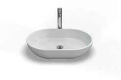 Clearwater Formoso Gloss Clear Stone Countertop Basin - 550 X 350 - B1ACS