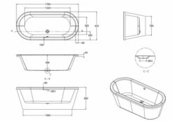 ClearGreen Nouveau 1780 X 810mm Freestanding Bath 10 ClearGreen Nouveau 1780 X 810mm Freestanding Bath -Burlington Bath Shop clearwater bath nouveau l 3