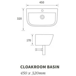 Crest 450x320mm 1TH Cloakroom Basin & Bottle Trap -Burlington Bath Shop crest cloakroom basin tech