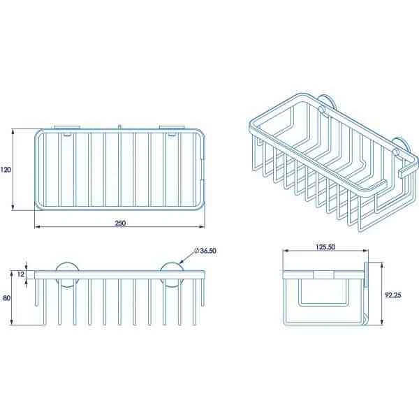Croydex Premium Slimline Shower Caddy - 80 X 250 X 120mm - Rust Free 4 Croydex Premium Slimline Shower Caddy - 80 X 250 X 120mm - Rust Free - Image 2