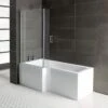 Deshi L-Shape Shower Bath, Panel & Screen - Right -Burlington Bath Shop deshi l shaped bath lh