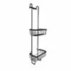 Roman Matt Black Double Hook Over Shower Basket With Hooks - RSB01B -Burlington Bath Shop double hanging shower basket with hooks in matt black