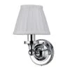 Burlington LED Bathroom Round Wall Light With Chrome Base & White Fine Pleated Shade - ELBL12 -Burlington Bath Shop el bl12 off w900 h900