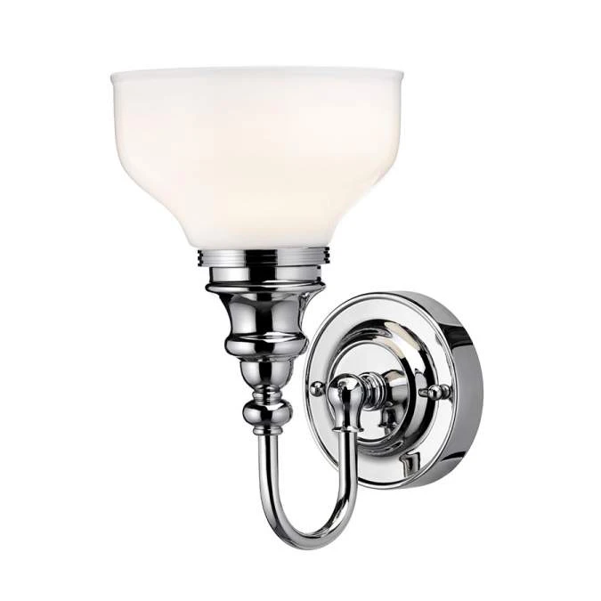 Burlington LED Bathroom Ornate Wall Light With Chrome Base & Opal Glass Shade - ELBL21 4 Burlington LED Bathroom Ornate Wall Light With Chrome Base & Opal Glass Shade - ELBL21 - Image 2